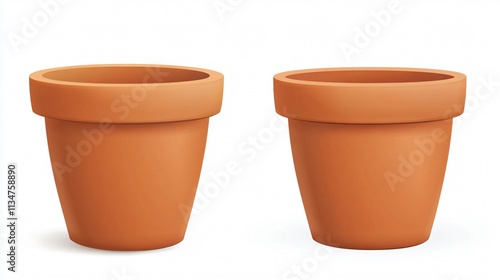 Clay Plant Pot Vector Isolated Illustration for Botanical Designs and Gardening Projects