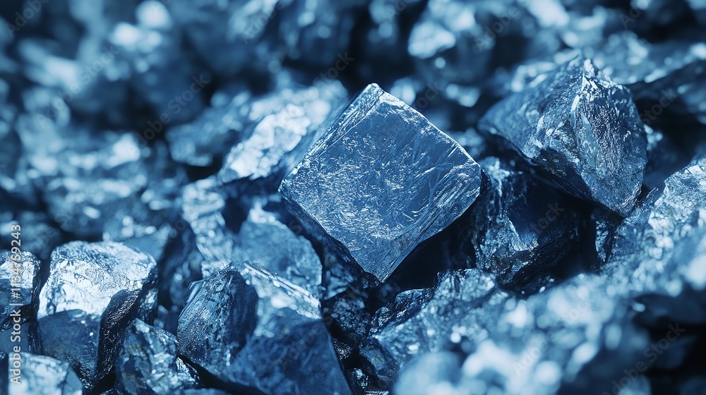 Critical raw materials of dark minerals in an industrial setting during daylight hours Critical raw materials of dark minerals in an industrial setting during daylight hours