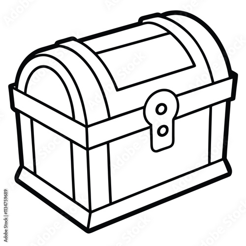 Treasure Chest Line Art Icon.