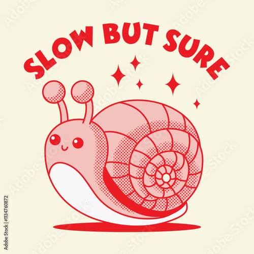 Snail cute retro cartoon vector hand drawn cute retro cartoon vector hand drawn