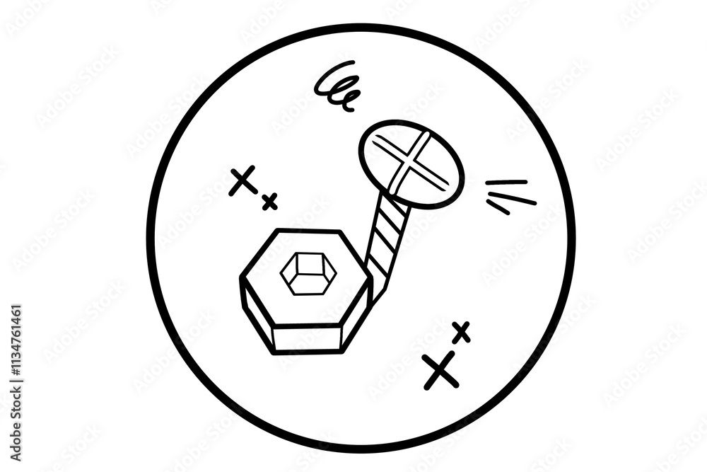 a drawing of a bolts and nails a drawing of a bolts and nails