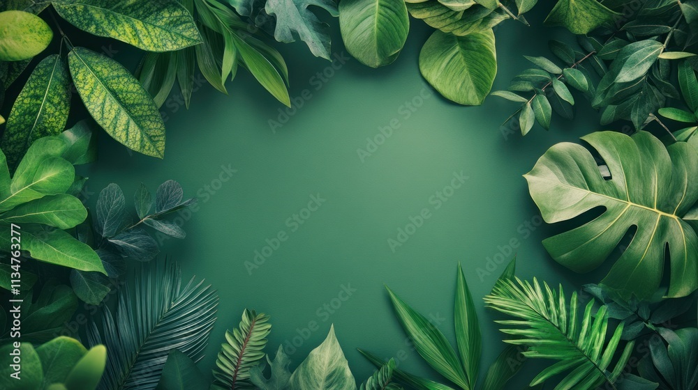 Naklejka premium Green Leaf Frame