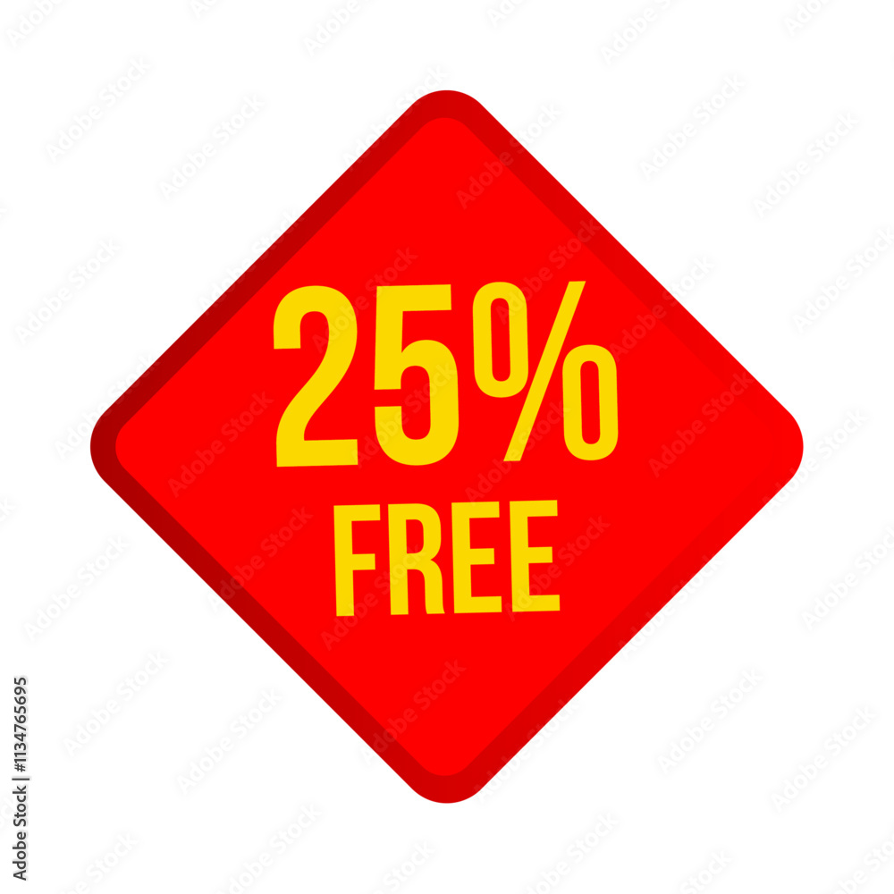 Set Label sale, red sale sticker, 25% free Set Label sale, red sale sticker, 25% free
