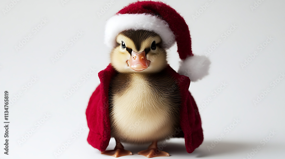 Adorable Duckling in a Santa Hat Adorable Duckling in a Santa Hat