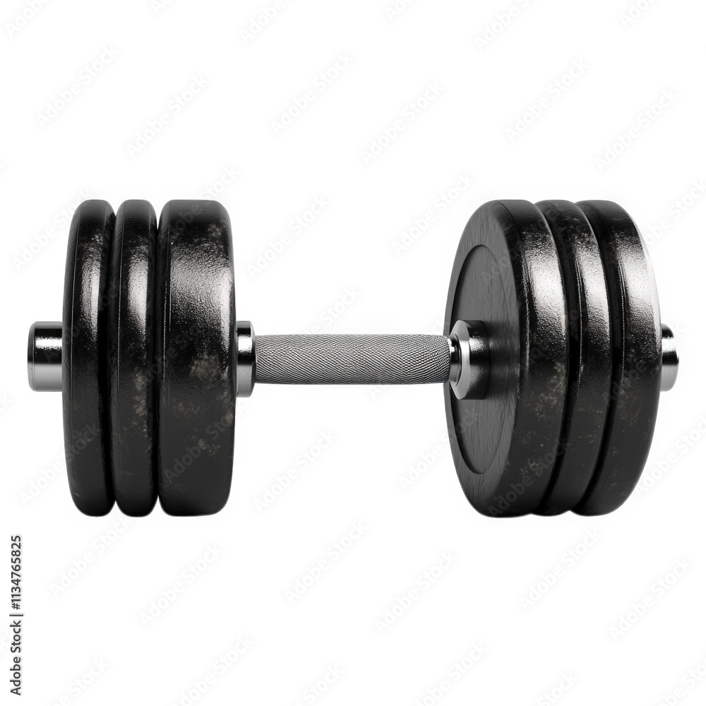 Black Metal Dumbbell Isolated On Black Background, on transparent background , png Black Metal Dumbbell Isolated On Black Background, on transparent background , png