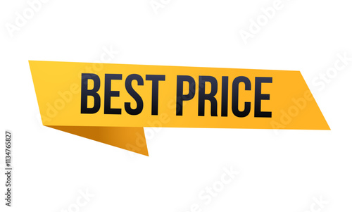 Best price label, Yellow sale banner