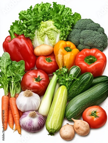 Colorful Assortment of Fresh Vegetables - Vibrant, healthy vegetables symbolize freshness, nutrition, vitality, abundance, and deliciousness. A perfect mix for a healthy diet.