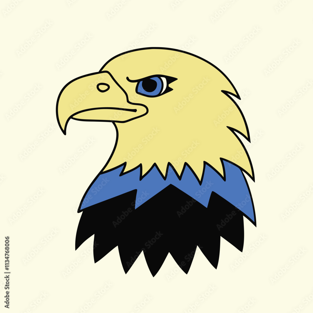 Fototapeta premium Eagle Head Vector Art Illustration, Logo Design, and Icon Concept