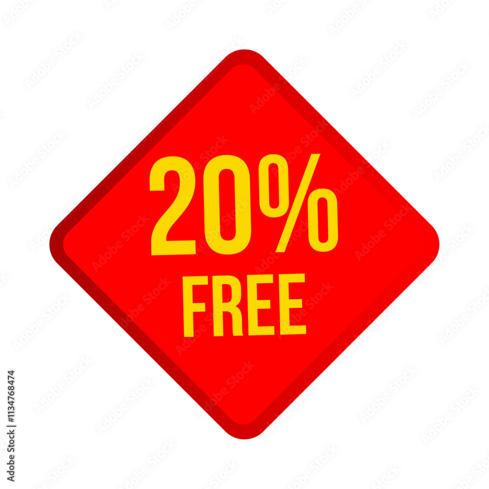 Label sale, red sale sticker, 20% free Label sale, red sale sticker, 20% free