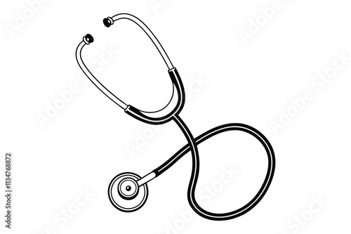 stethoscope silhouette vector illustration