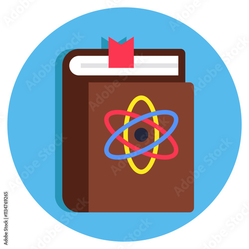 Flat design icon of science book