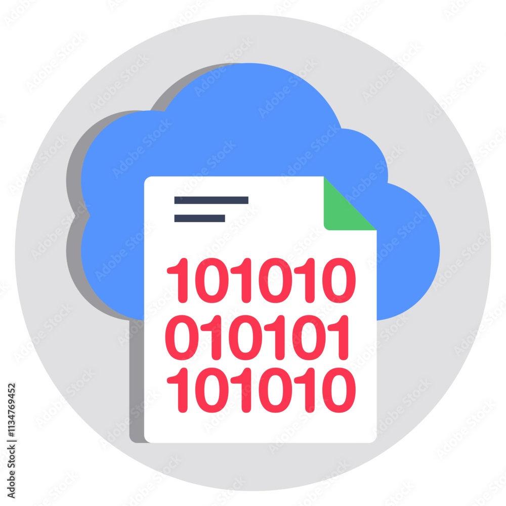 A flat design of cloud binary data A flat design of cloud binary data
