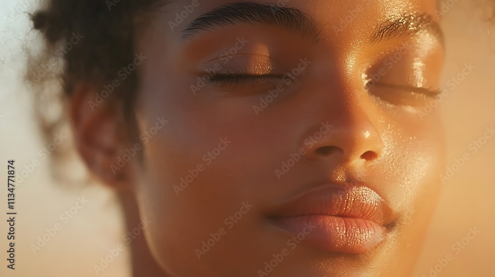 Golden Hour Close Up Of A Womans Face Golden Hour Close Up Of A Womans Face