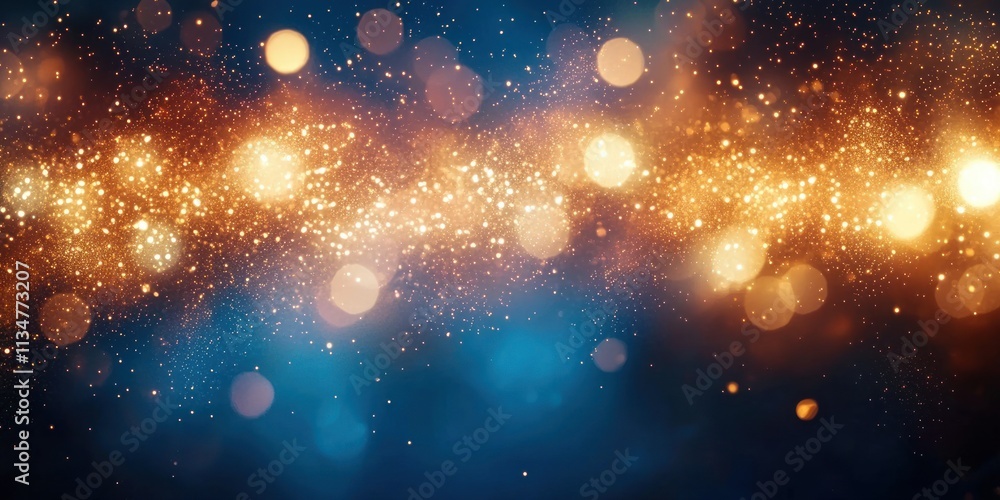 Fototapeta premium Abstract New Year Celebration Background with Blue and Gold Fireworks for 2025 and 2025 Festive Cheer and Joyful Gathering