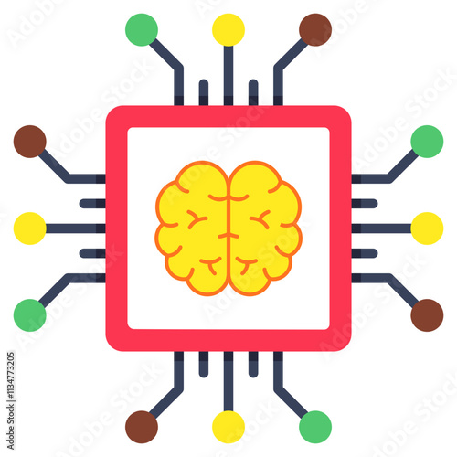 Premium download icon of brain processor