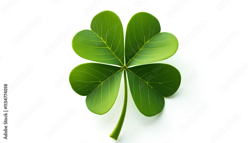 Clover isolated on white background, St. Patrick's Day symbol, full depth of field Clover isolated on white background, St. Patrick's Day symbol, full depth of field