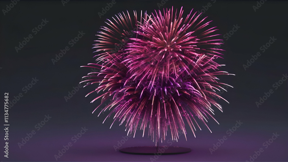 pink purple fireworks 3d render icon isolated white and black background, pink purple fireworks 3d render icon isolated white and black background,