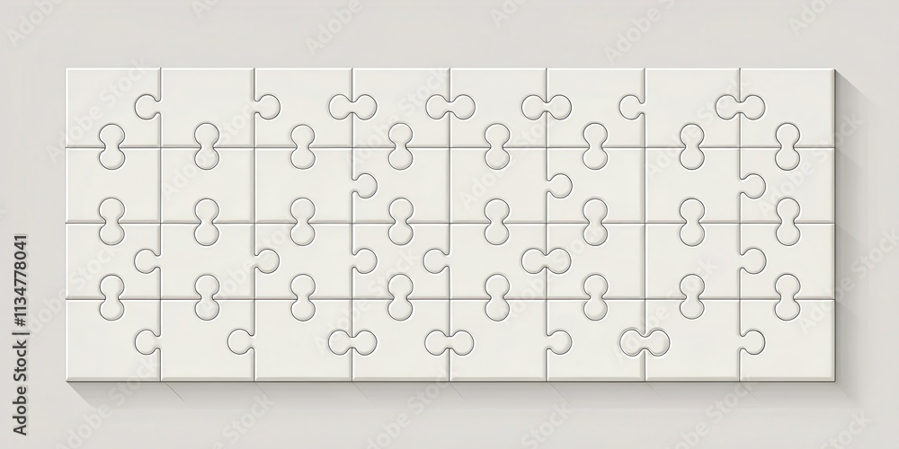 White Puzzle with 36 Pieces, Arranged in a 6x6 Grid, Ready for Completion White Puzzle with 36 Pieces, Arranged in a 6x6 Grid, Ready for Completion