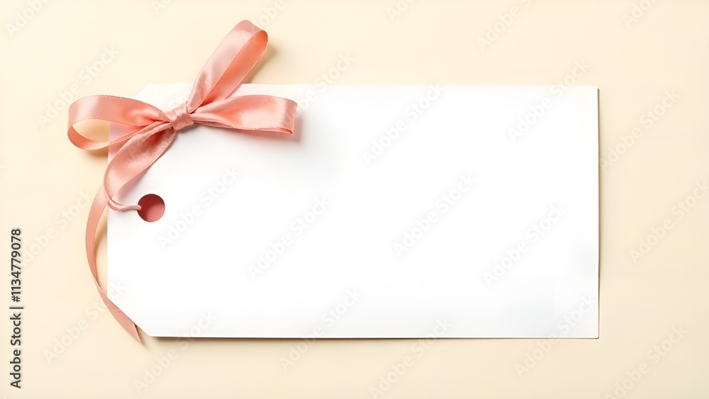a blank envelope with a pink ribbon and a pink bow on it. a blank envelope with a pink ribbon and a pink bow on it.