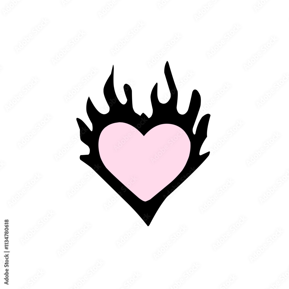 Modern fire heart vector illustrstion Modern fire heart vector illustrstion