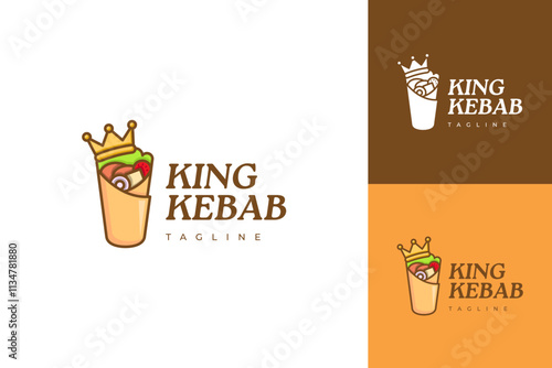 King kebab logo design vector