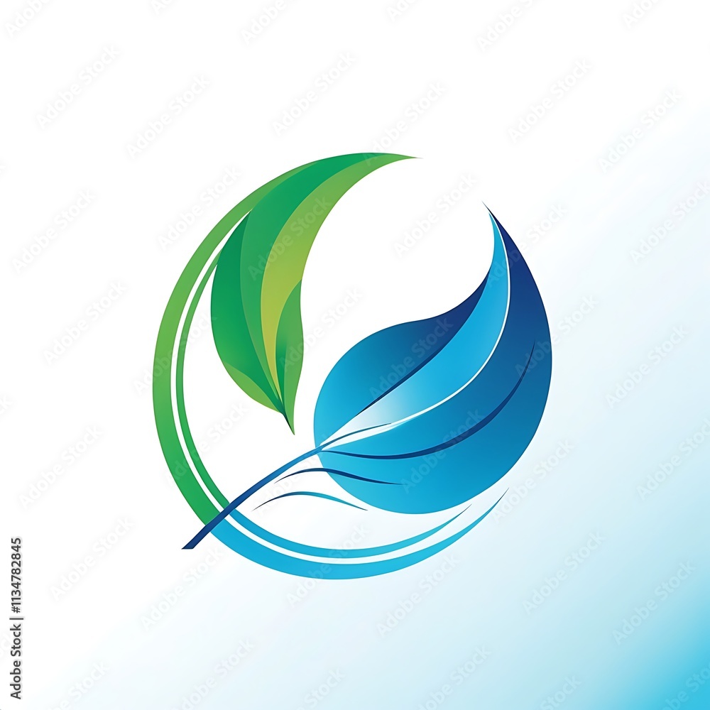 Obraz premium Eco-Friendly Leaves Logo Design 