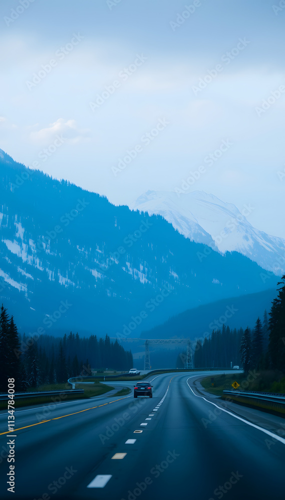 Fototapeta premium Highway Road, Mountain View Scenic Travel 