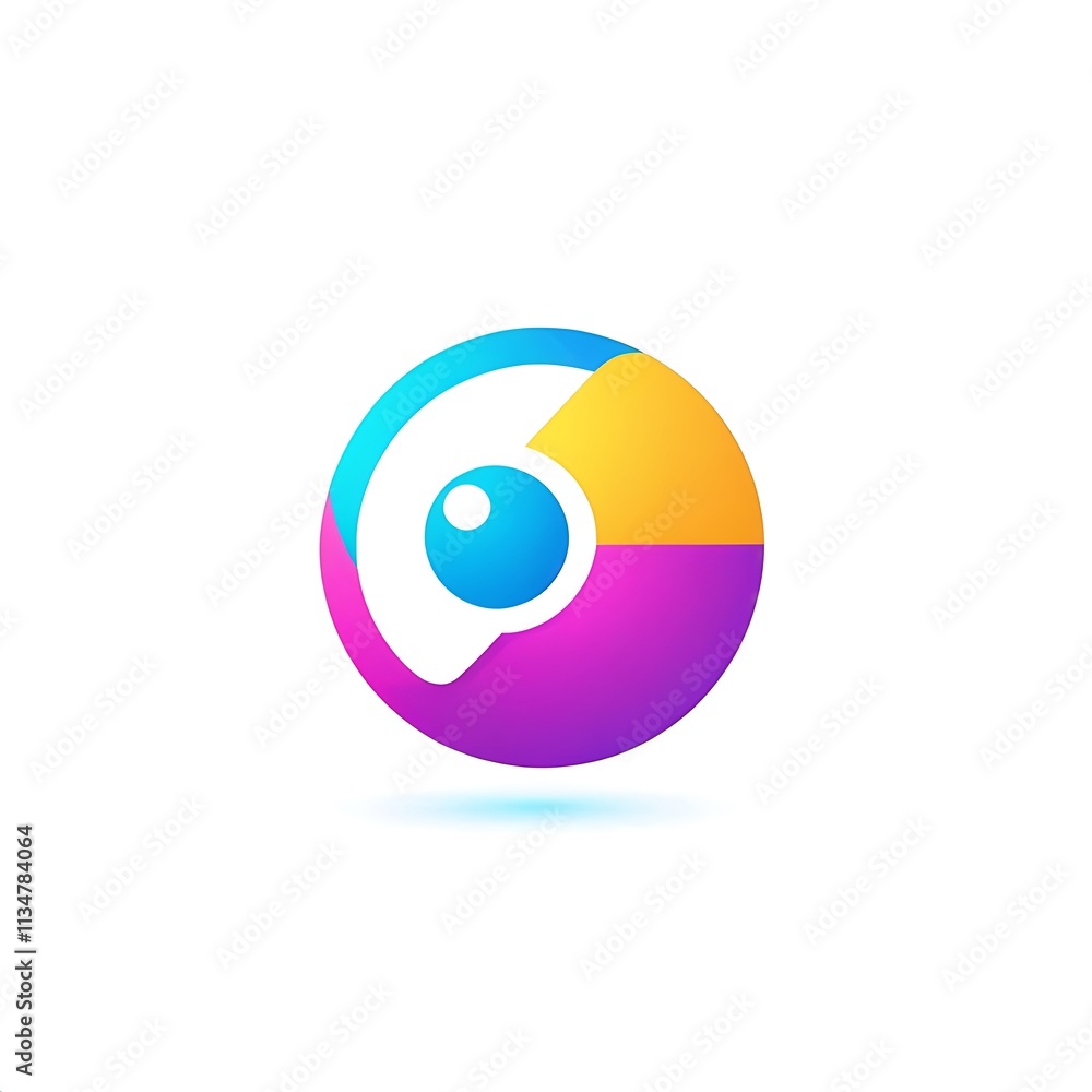 Abstract Eye Logo: This logo is a perfect blend of modern and classic, with a bright and colorful design. The eye shape represents a lens, capturing moments and insights. Abstract Eye Logo: This logo is a perfect blend of modern and classic, with a bright and colorful design. The eye shape represents a lens, capturing moments and insights.