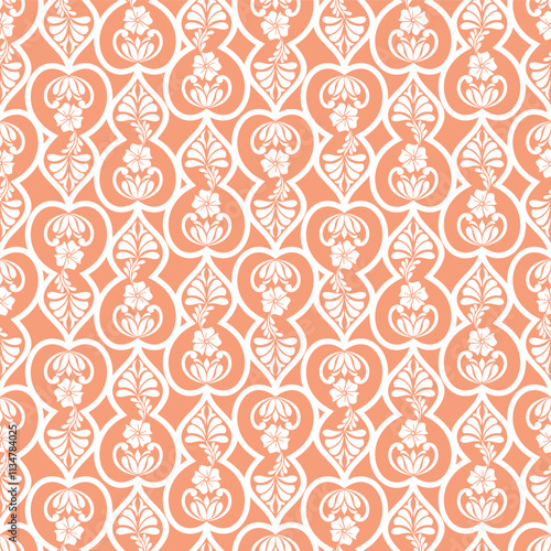 Abstract geometric floral seamless pattern. Modern stylish texture repeating. Vector background.