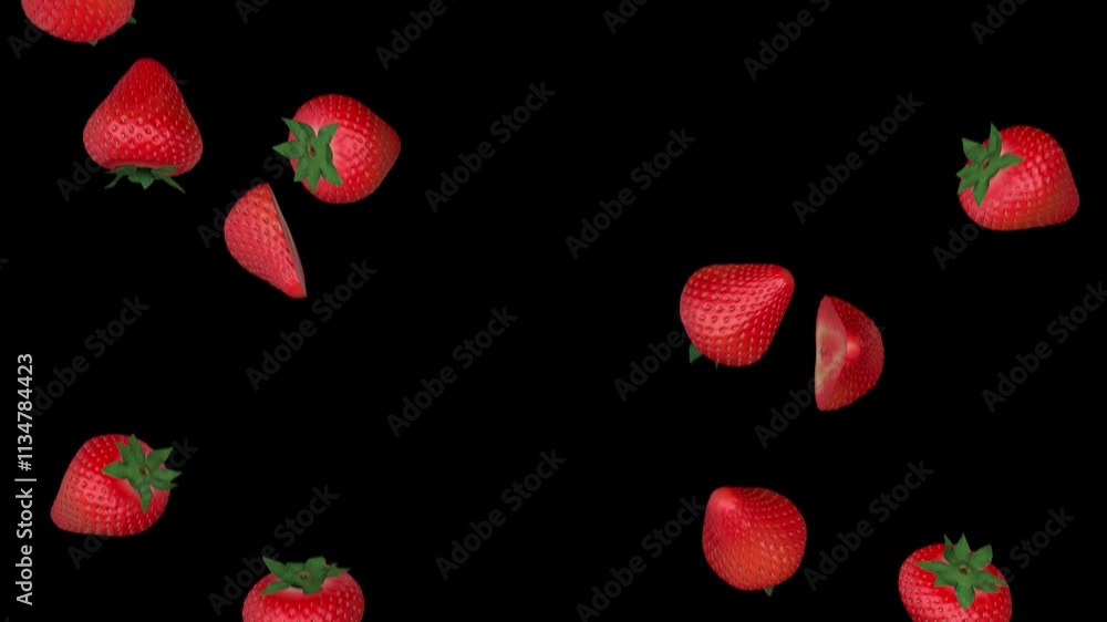 strawberry on black background strawberry on black background