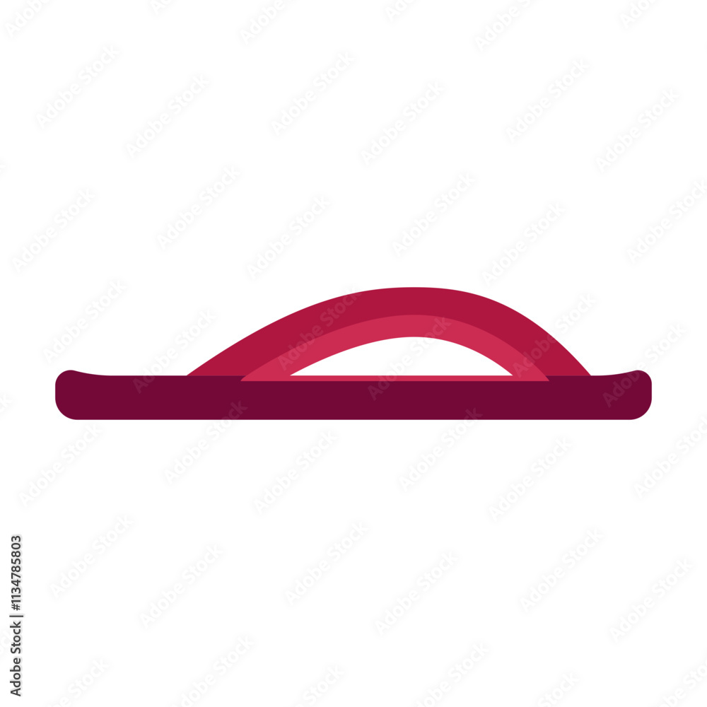 Yellow Flip Flop Bold Red Palette. A simple, minimalistic, flat line icon with an isolated outline. Yellow Flip Flop Bold Red Palette. A simple, minimalistic, flat line icon with an isolated outline.