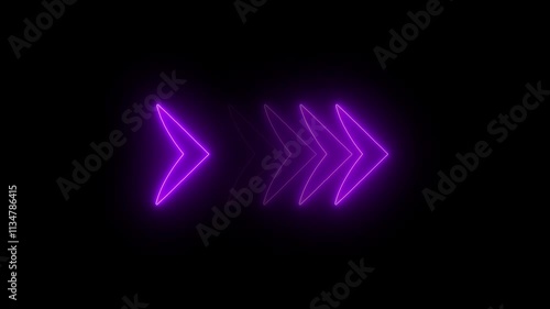 Wallpaper Mural glowing neon arrow direction on black background, neon arrow sign animation. Torontodigital.ca