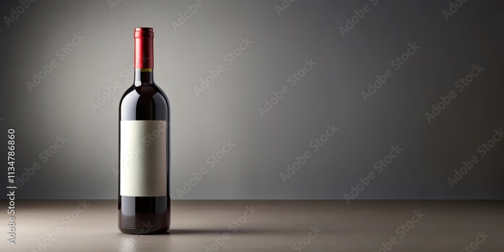 Red wine bottle with empty label for custom branding, Red wine, bottle, isolated, blank label, customize, branding, red, drink Red wine bottle with empty label for custom branding, Red wine, bottle, isolated, blank label, customize, branding, red, drink