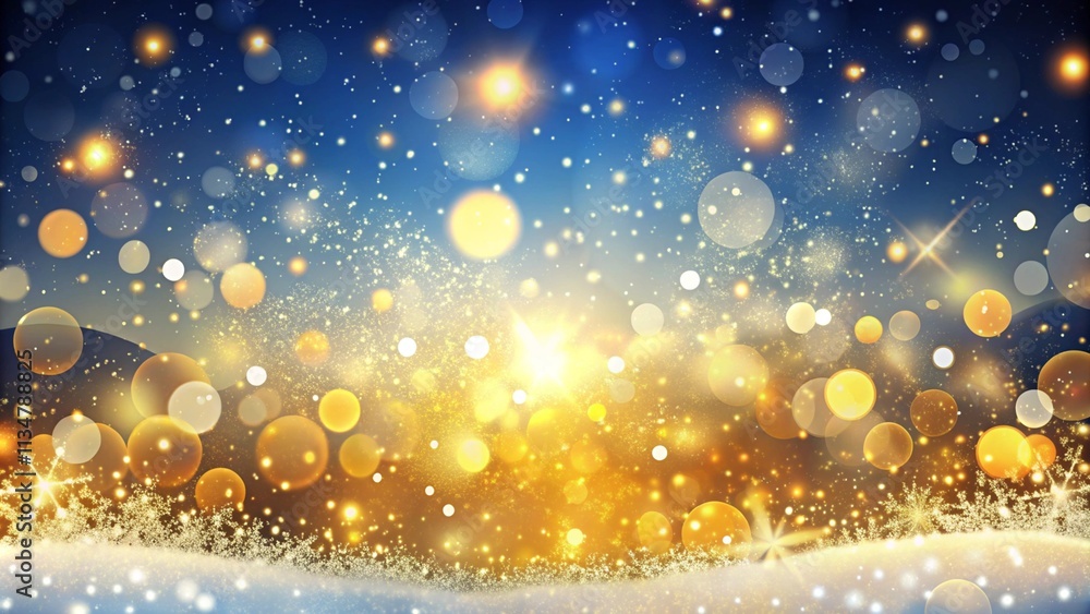 Abstract winter background with snow and golden Bokeh lights
Abstract winter background with snow and golden Bokeh lights