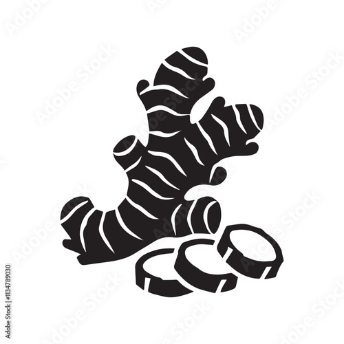 Ginger silhouette vector isolated on a white background.