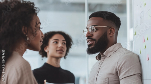 Diverse Corporate Team Collaborating in Modern Office