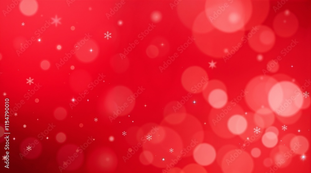 Christmas illustration with various small snowflakes on background in red colors Christmas illustration with various small snowflakes on background in red colors