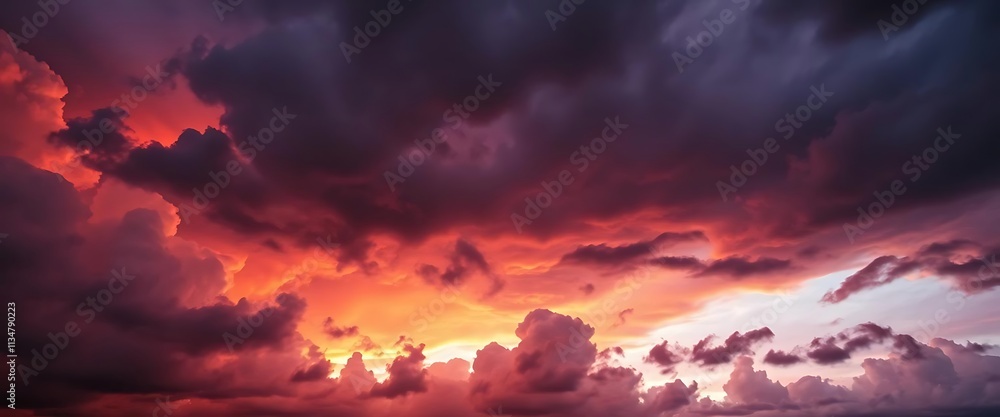 Obraz premium Dramatic Sunset Clouds Ablaze