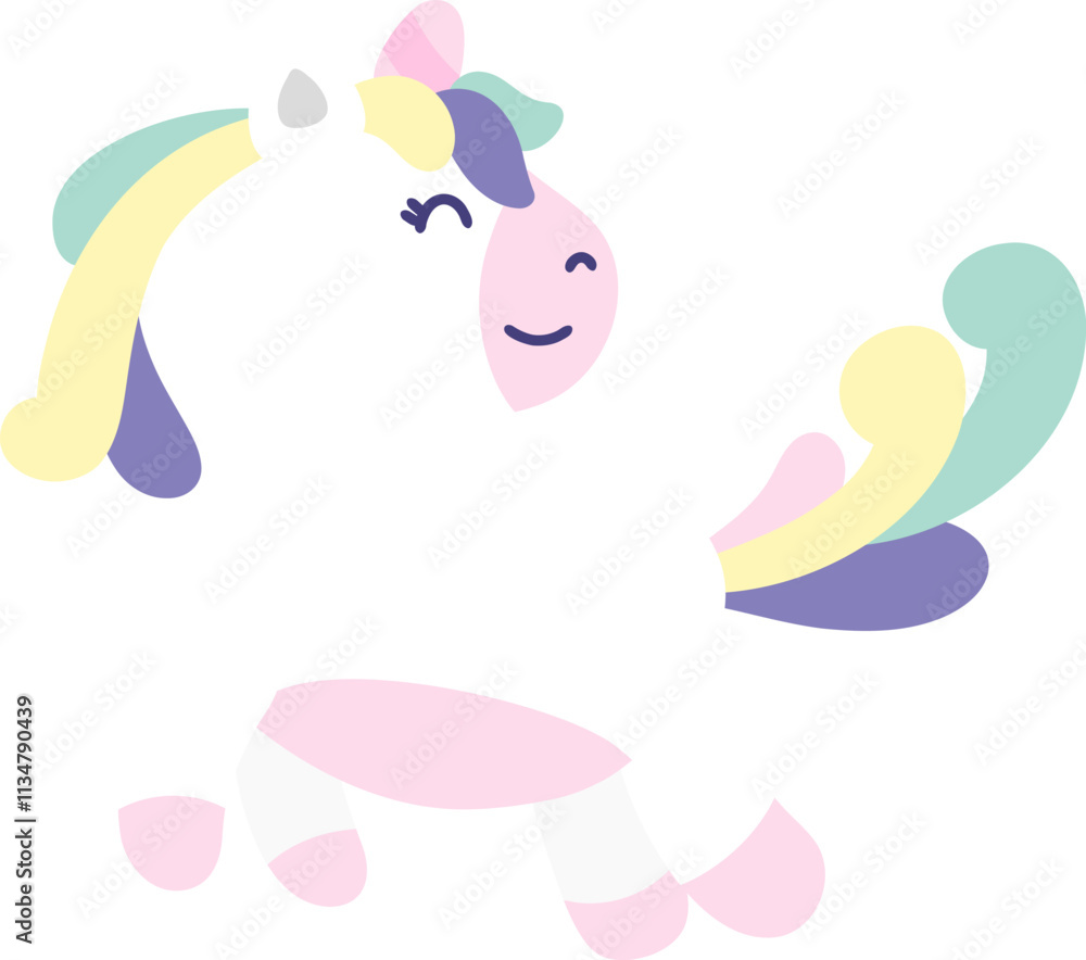 Naklejka premium illustration of cute little unicorn.