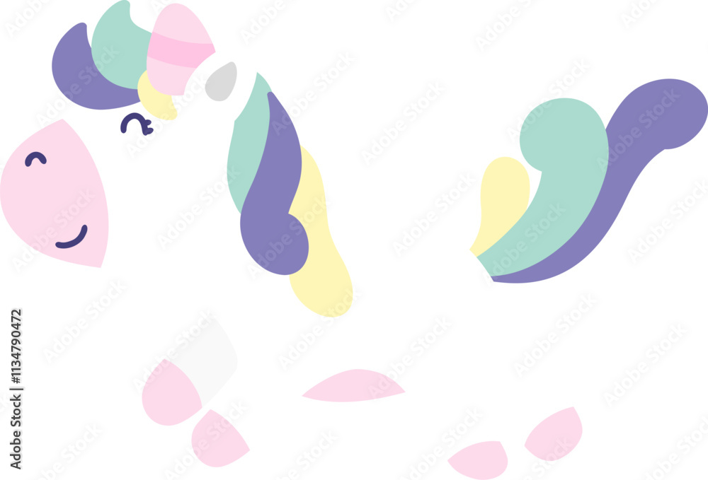 illustration of cute little unicorn.