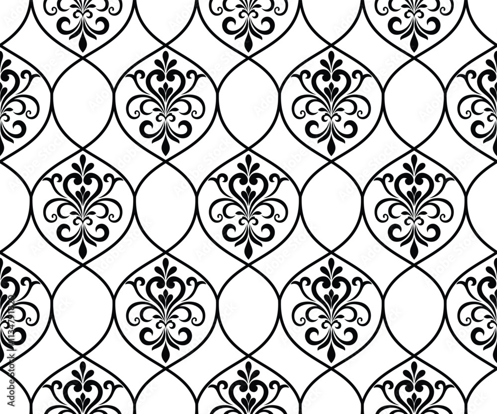 Seamless abstract floral pattern. Geometric shape ornament. Graphic modern pattern. Seamless abstract floral pattern. Geometric shape ornament. Graphic modern pattern.