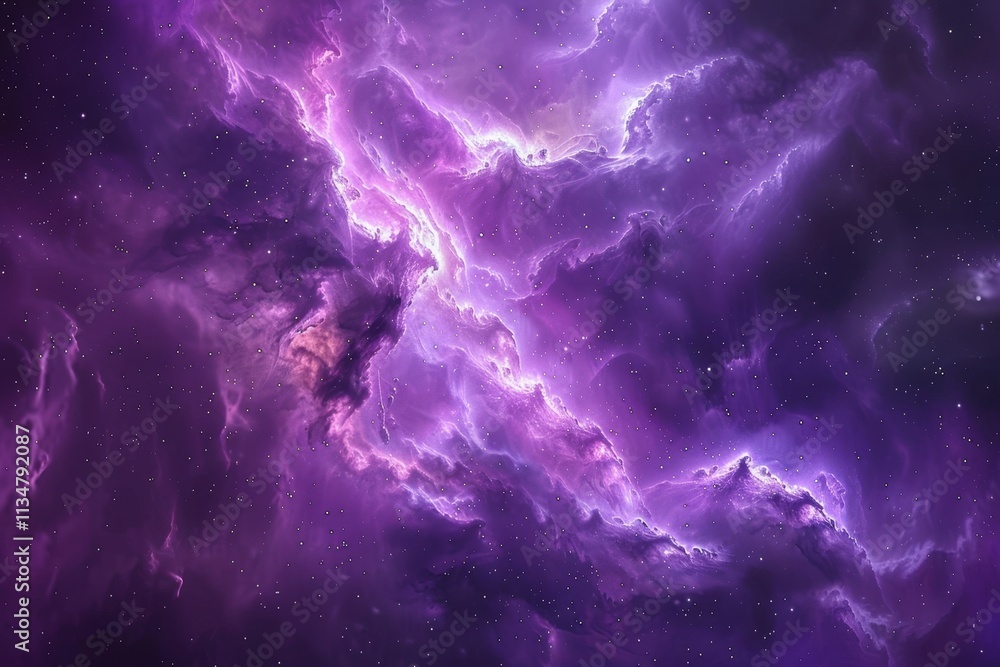 A vibrant cosmic nebula showcases deep purple and violet clouds illuminated by distant stars, creating an awe-inspiring view of the universe's beauty. A vibrant cosmic nebula showcases deep purple and violet clouds illuminated by distant stars, creating an awe-inspiring view of the universe's beauty.