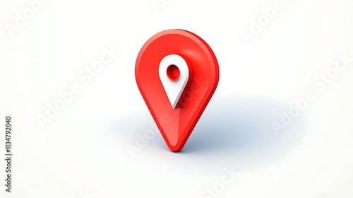 Free Download 3D red location pin icon on white background. - GFXLoad