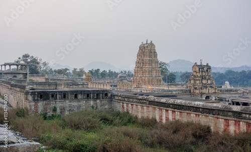 Hemakuta Hill Temple Complex in Hampi. India photo