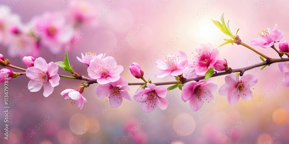 Pink flower branch with delicate pink flowers , spring, nature, floral, blossom, petal, plant, garden, bloom, blooming, beauty, vibrant Pink flower branch with delicate pink flowers , spring, nature, floral, blossom, petal, plant, garden, bloom, blooming, beauty, vibrant