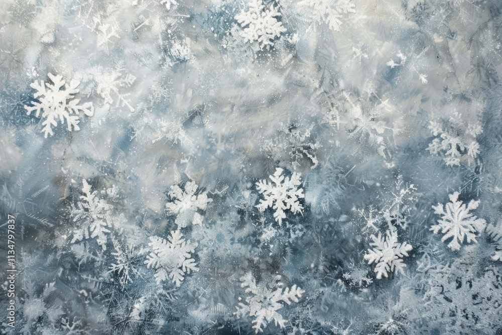 Minimal frosty background with soft snowflake accents and winter textures Minimal frosty background with soft snowflake accents and winter textures