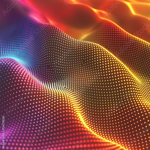 Wallpaper Mural Abstract colorful wave of glowing particles. Torontodigital.ca