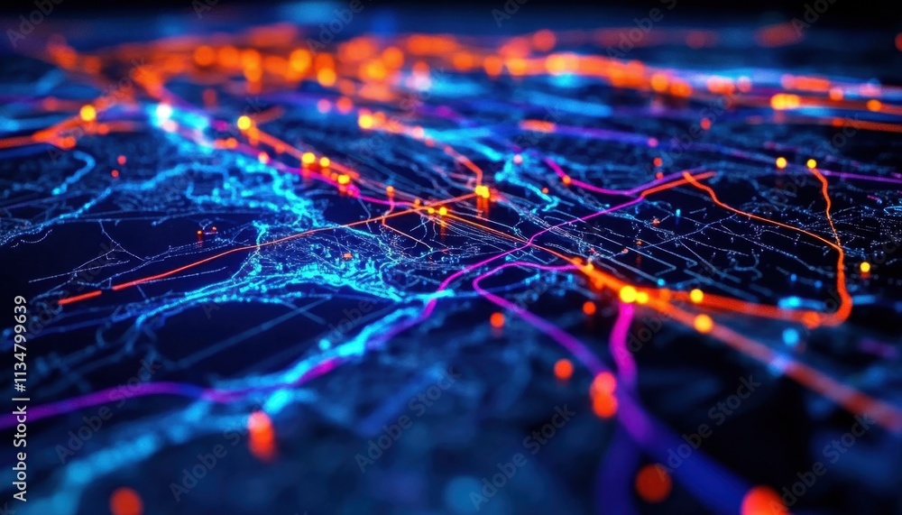 Comprehensive digital map showcasing logistics facilities and their connections. Comprehensive digital map showcasing logistics facilities and their connections.