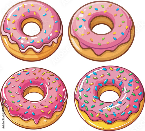 set of colorful donuts