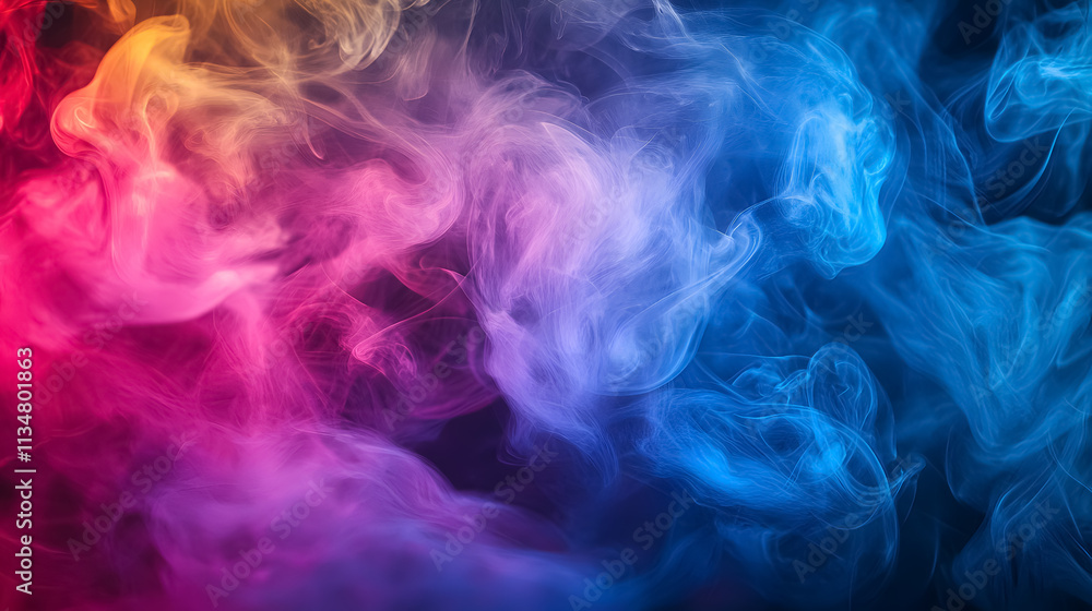 Abstract colorful smoke creates a vibrant visual. Abstract colorful smoke creates a vibrant visual.